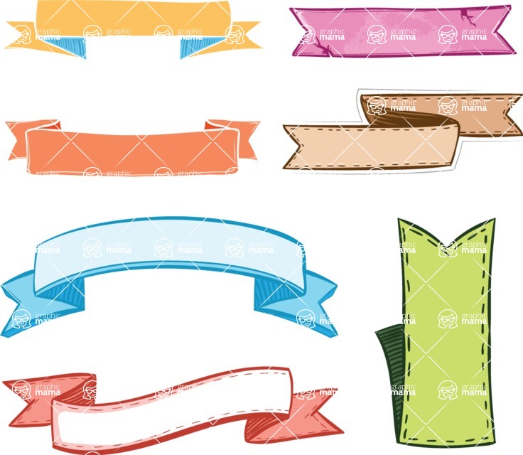 Vector Hand Drawn Elements Mega Bundle - Colored Hand Drawn Labels Vector Set